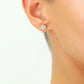 14k White Gold Classic Zirconia Solitaire Stud, Single Earring, Screwback (Unisex)