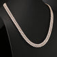 14K White and Rose Gold Two Tone Diamond Miami Cuban Link Chain Necklace, 22"