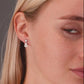Sterling Silver Double Heart Dangle Stud Earrings