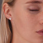 Sterling Silver Two Layer Double Heart Stud Earrings
