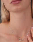 CZ Script LOVE Necklace in Sterling Silver