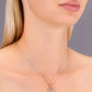 Sterling Silver Diamond Charm Necklace, Rose Gold Plated