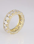 Sterling Silver Eternity Ring with Oval Stones, Gold Plated
