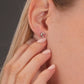 Plain Moon Shape Stud Earrings in Sterling Silver