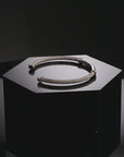 CZ Long Bar Cuff Bracelet in Sterling Silver