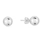 14k White Gold Classic Ball Stud Earrings with Pushbacks
