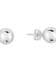 14k White Gold Classic Ball Stud Earrings with Pushbacks