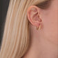 14K Gold Oval Diamond Cut Huggie Hoop Earrings