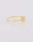 10K Yellow Gold Dainty Flower Ring