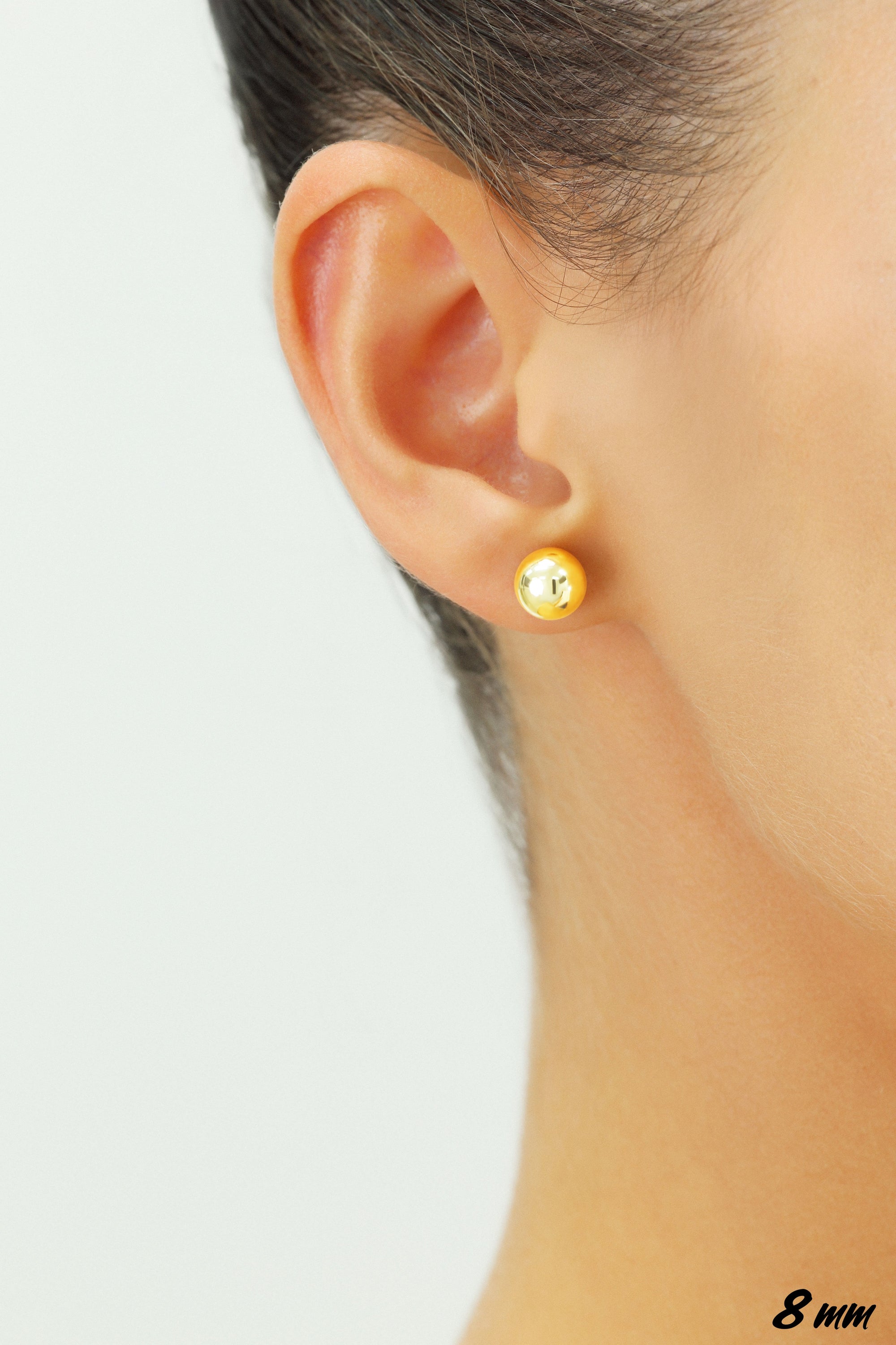 14k Yellow Gold Classic Ball Stud, Single Earring, Pushback (Unisex)