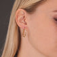 14k Yellow Gold Twisted Round Hoop Earrings with Hand Engraved Design