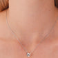 Sterling Silver Round Solitaire Necklace