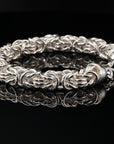 Handmade Byzantine Chain Bracelet with S-Hook Clasp, 9&quot;, Unisex in Sterling Silver
