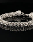 Handmade Byzantine Chain Bracelet (8.75 inch), Unisex in Sterling Silver