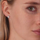 Sterling Silver Halo Flower Stud Earrings, 0887