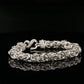 Sterling Silver Handmade Byzantine Bracelet with Unique Hook Clasp, 9", Unisex
