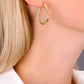 14k Yellow Gold Textured Hoop Earrings, The Alligator Collection