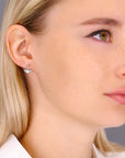 CZ Anchor Stud Earrings in Sterling Silver
