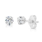 Set of 3! 14k White Gold Classic Solitaire Stud Earrings, Pushback (Unisex)