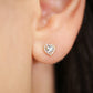 14k Yellow Gold Birthstone Halo Heart Stud Earrings