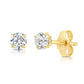 3 PAIR SET! 14k Yellow Gold Classic CZ Stud Earrings with Pushbacks (Unisex)