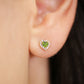 14k Yellow Gold Birthstone Halo Heart Stud Earrings