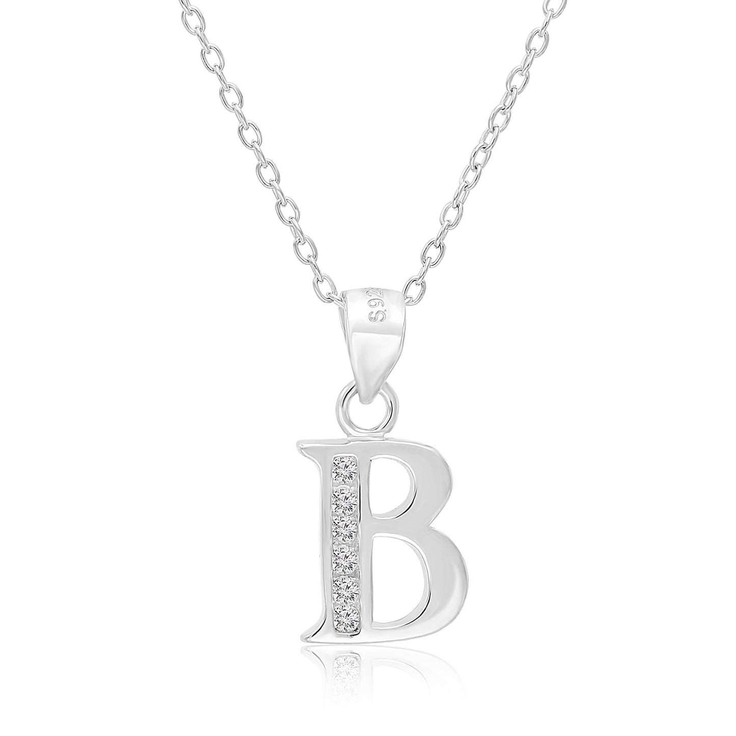 Sterling Silver Initial Charm Necklace, All Letters