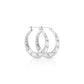 Bamboo Texture Round Hoop Earrings in 925 Sterling Silver