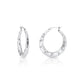 Bamboo Texture Round Hoop Earrings in 925 Sterling Silver
