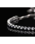 CZ Elegant Tennis Bracelet, Adjustable in Sterling Silver