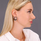 Sterling Silver Glossy Black Spiral Diamond Cut Hoop Earrings