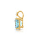 14k Yellow Gold Sky Blue Topaz Gemstone and Diamond Pendant