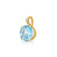 14k Yellow Gold Sky Blue Topaz Gemstone and Diamond Pendant