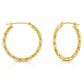 14k Yellow Gold Braided Round Hoop Earrings
