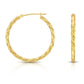 14k Yellow Gold Braided Round Hoop Earrings