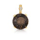 14k Yellow Gold Smoky Quartz Gemstone and Diamond Pendant