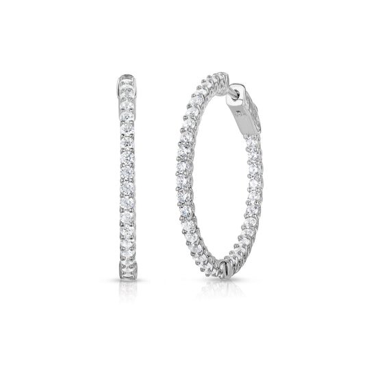 Sterling Silver Inside Outside Hoop Earrings