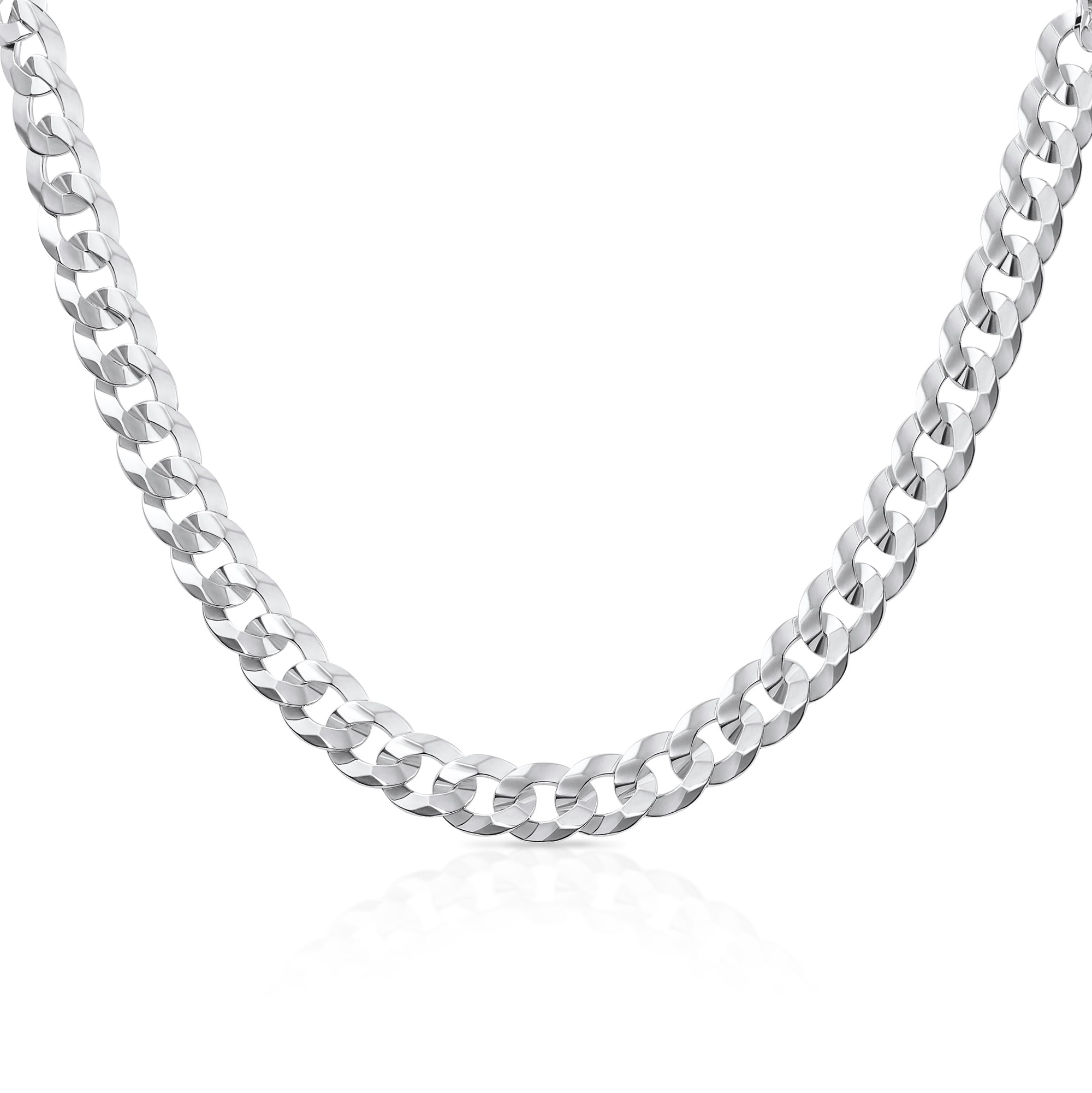 Curb Link Necklace in Sterling Silver. Unisex