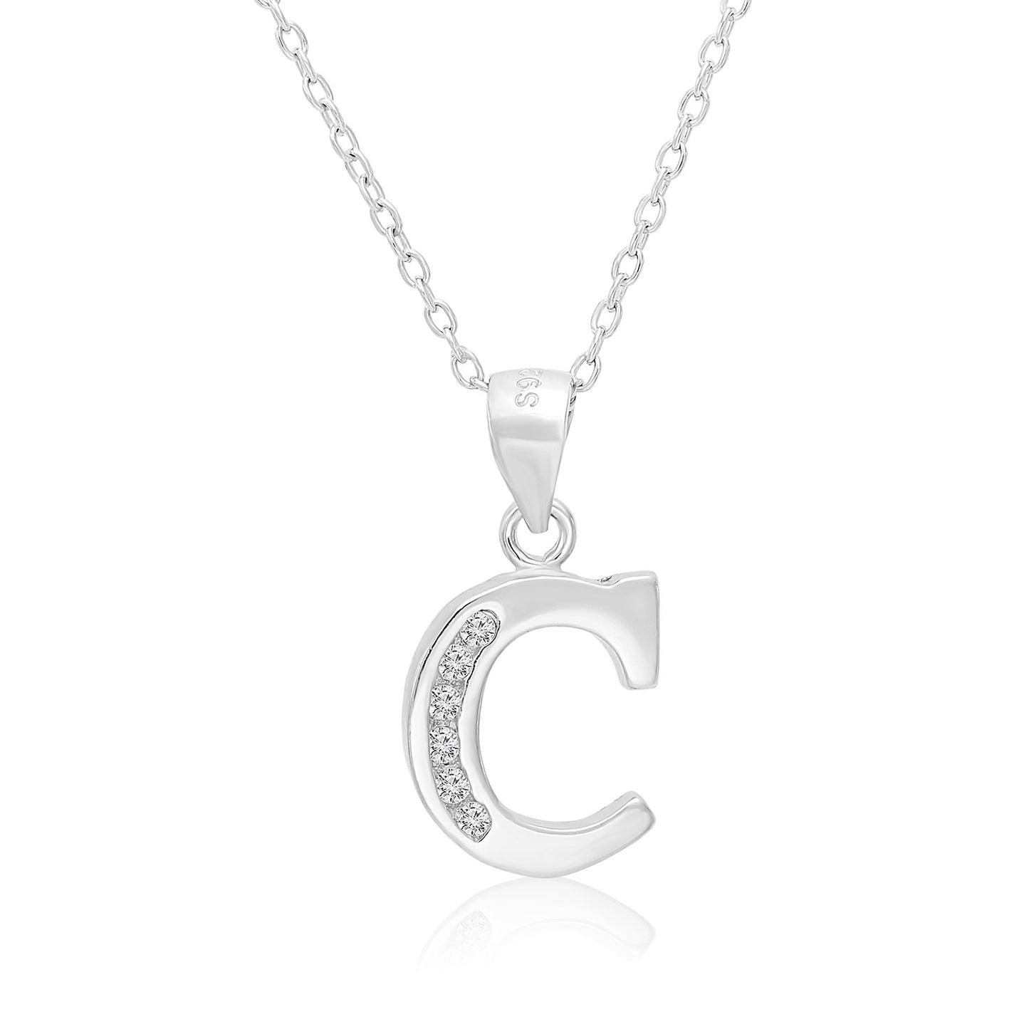 Sterling Silver Initial Charm Necklace, All Letters