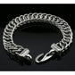 Sterling Silver Handmade Snake-Styled Byzantine Chain Bracelet. Unisex