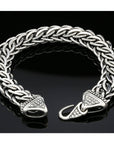 Handmade Snake-Styled Byzantine Chain Bracelet. Unisex in Sterling Silver