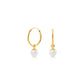 14k Yellow Gold Endless Hoops with Freshwater Pearls