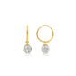 14k Yellow Gold Endless Hoops with Crystal Balls