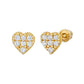 14k Gold Heart Shaped Stud Earrings