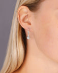 14k White Gold Sparkle Ball Dangle Earrings