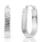 14k White Gold Diamond Cut Oval Hoop Earrings, 3 Styles