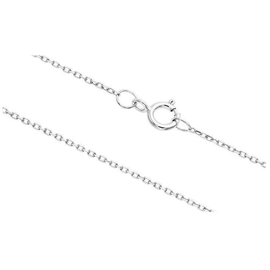 14k White Gold Diamond Cut Cable Chain