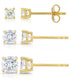 Pure Sterling Silver Stud Earrings, Yellow Gold Plated