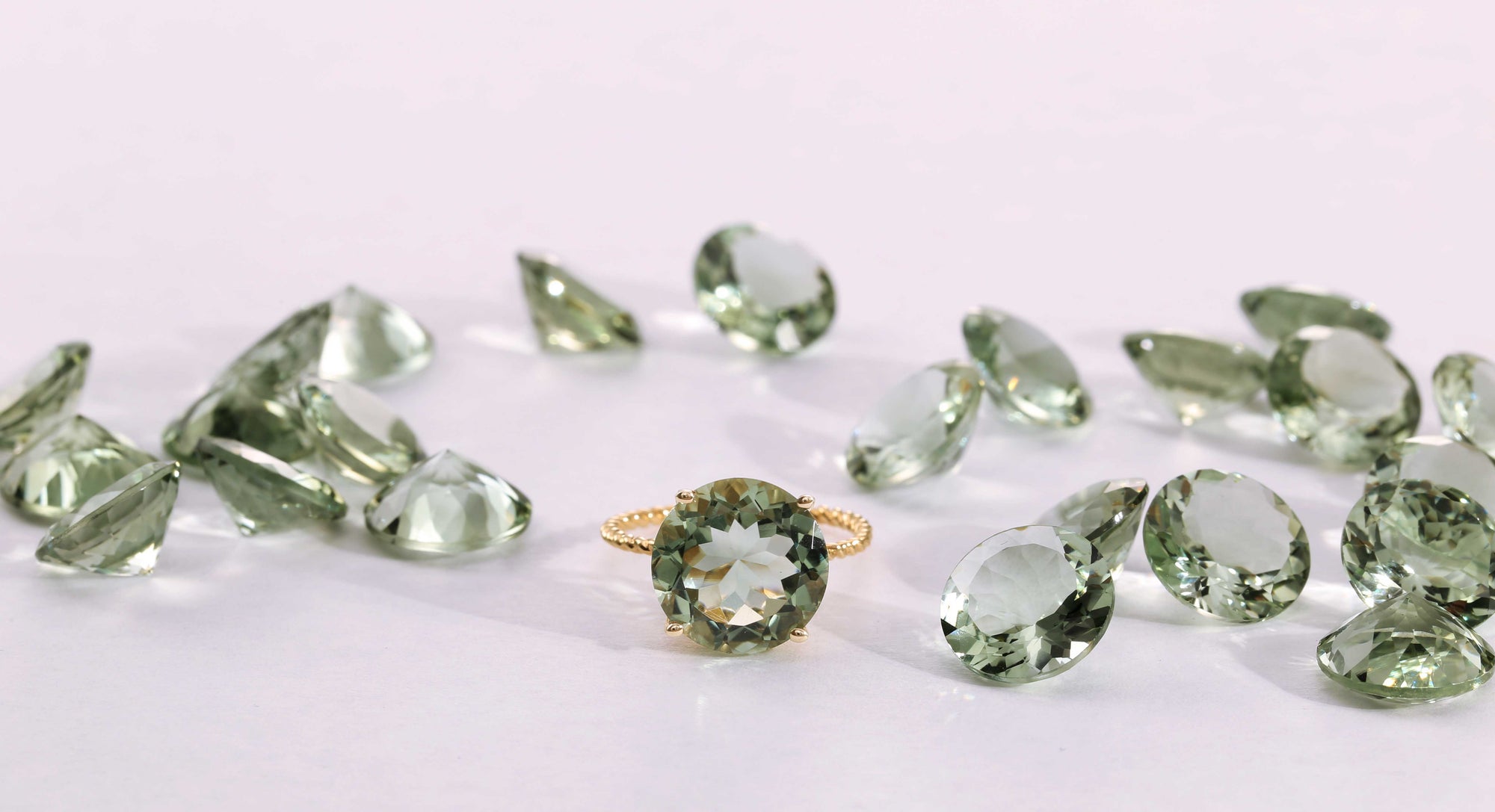 14k Yellow Gold 5 Carat Green Amethyst Gemstone Ring, &quot;Ms. Luscious&quot;