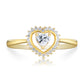 14k Yellow Gold Solitaire Heart Ring